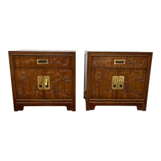1970’s Chinoiserie Drexel Heritage Dynasty Nightstands, Pair For Sale