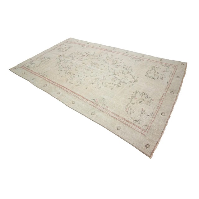 1960s Vintage Washed Out Faded Rug- 5′10″ × 9′10″ For Sale - Image 4 of 7