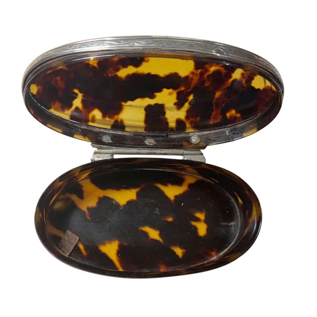 19th Century 19th Century Fabulous Faux Tortoise Shell Box Sterling Silver Mounts For Sale - Image 5 of 8