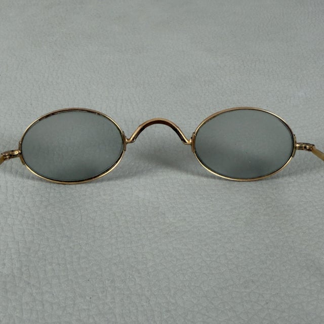 Antique Early 20th Century 14kt Gold Windsor Glasses with Case For Sale - Image 5 of 11
