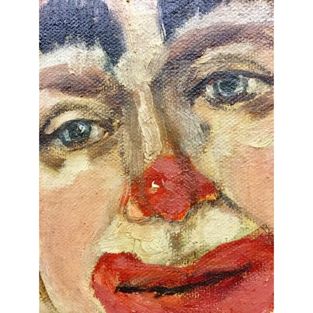 1968 Original Oil Painting by a.f. The Clown For Sale - Image 4 of 8