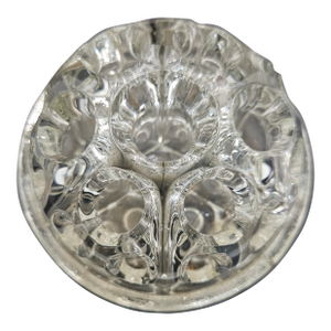 Vintage Reims France Clear Glass Floral Frog 19 Hole