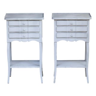 1920's French Style Nightstands, Pair For Sale