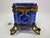 French 19th C French Opaline Blue & White Glass/Brass Ormolu Casket Trinket Box For Sale - Image 3 of 13