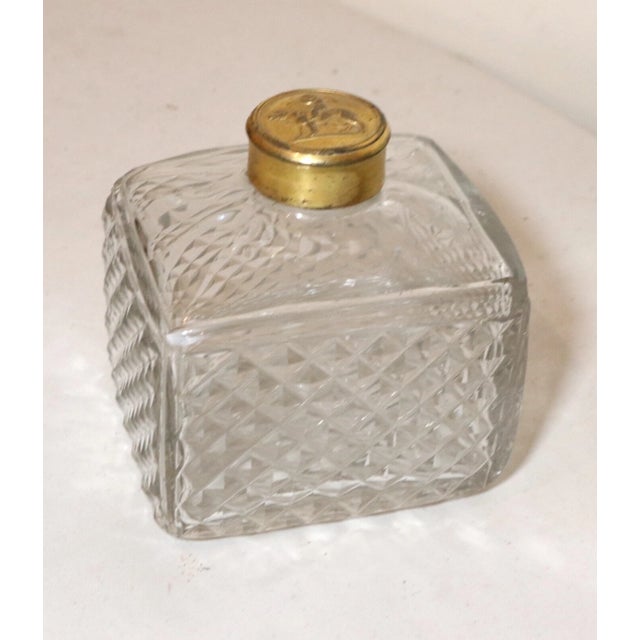 Antique 1800's Victorian Gilt Bronze Crystal Perfume Cologne Scent Glass Bottle For Sale - Image 12 of 12