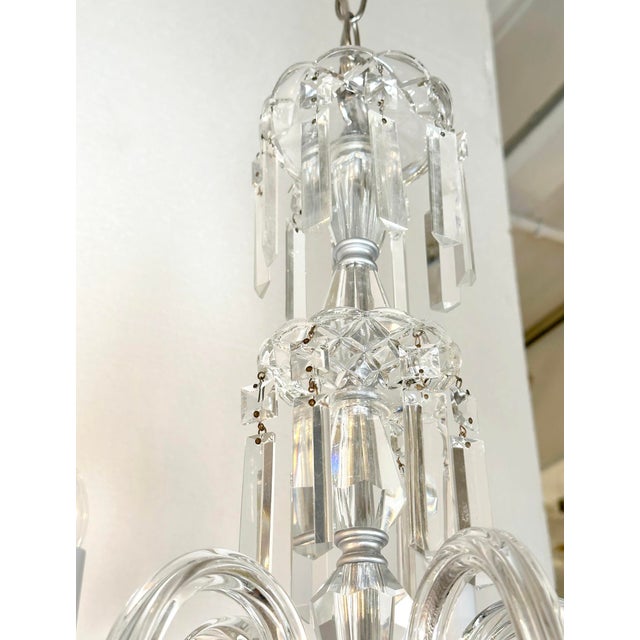 Mid-Century Modern Mid 20th Century Modern Restored Mid Century Five Arm Crystal Chandelier For Sale - Image 3 of 7