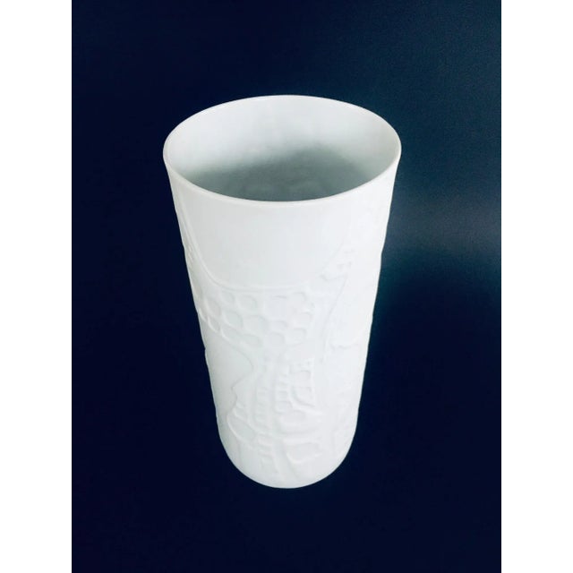 Vintage Midcentury Modern Design OP Art porcelain vase by Gerold Porzellan, Bavaria Germany 1970's / 80's. Satin outside...