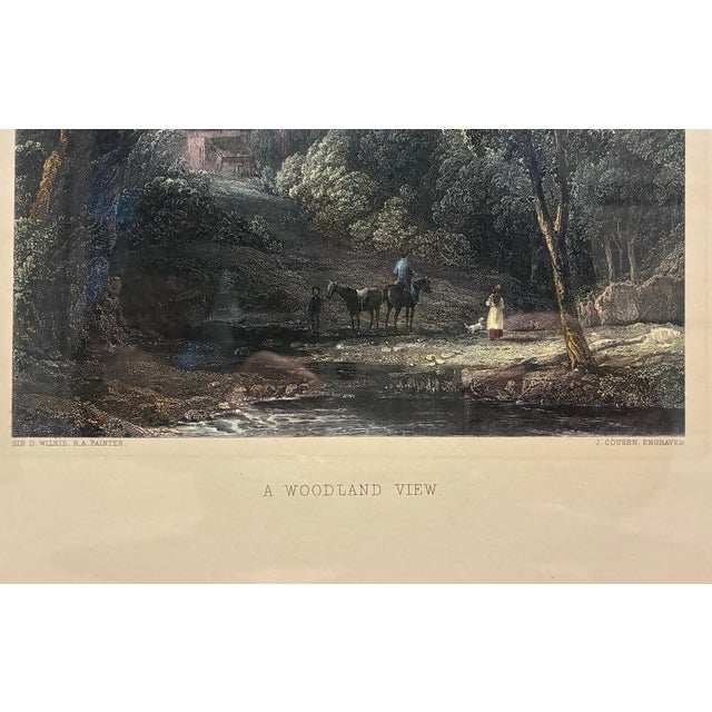 Vintage “A Woodland View” After Sir David Wilkie, Framed English Landscape Engraving For Sale - Image 4 of 4