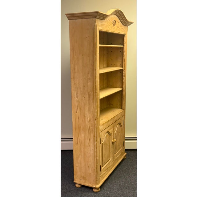 Brown Vintage Cerused Scrubbed Pine Bookcase For Sale - Image 8 of 12