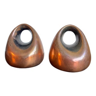 1950s Ben Seibel Copper Orb Bookend Pair For Sale
