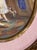 Mid 20th Century Pair Mid-Century French Painted Genre Scene Oval Glass Pendants in Gilt Frames For Sale - Image 5 of 11
