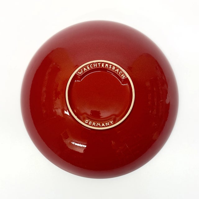 Red Oversized Red Ceramic Serving Bowl by Waechtersbach Germany For Sale - Image 8 of 9