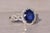 Silver The Credenza: Natural Sapphire and Diamond Ring in White Gold For Sale - Image 8 of 11