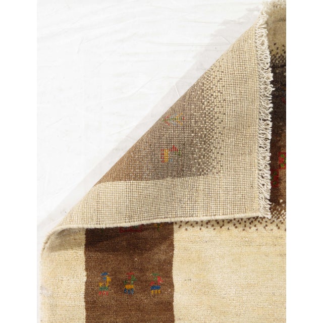 1980s Vintage Hand-Knotted Persian Lori Gabbeh Rug 3'4" X 4'9" For Sale - Image 5 of 5