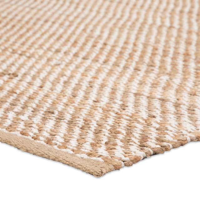 Jaipur Living Diagonal Weave Natural Beige/ White Area Rug 9′ × 12