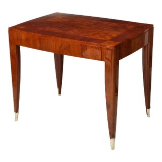 Bespoke Walnut Table in the Manner of Jules Leleu For Sale