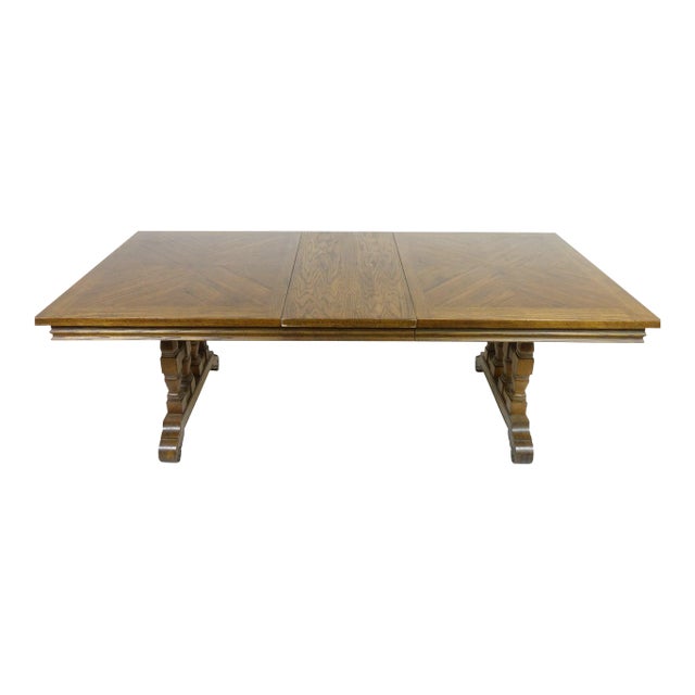 1970s Vintage Oak DiningRoom Table Chairish