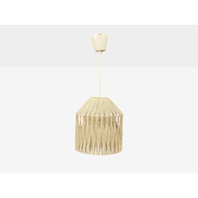 1970s Swedish Modern, Pendant Light, Fabric, Plastic For Sale - Image 4 of 10