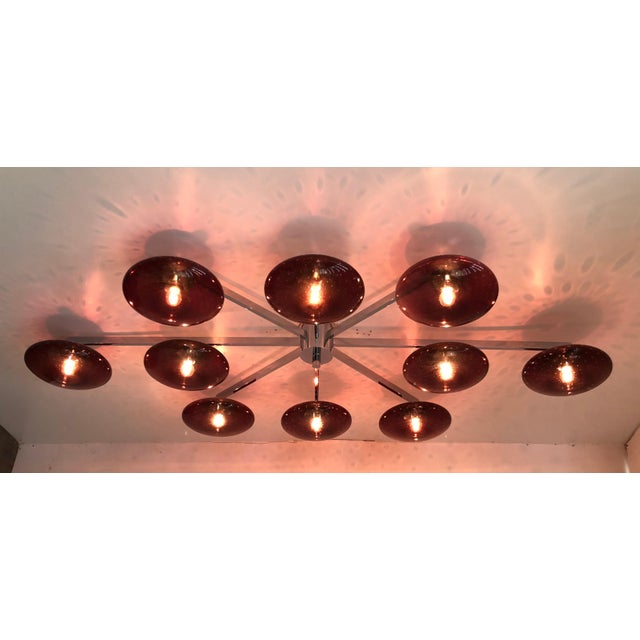 Not Yet Made - Made To Order 21st Century Dieci Polished Chrome Amethyst Bubbles Murano Flush Mount by Fabio LTD For Sale - Image 5 of 6