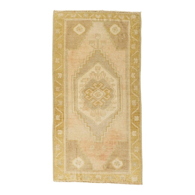 Turkish Mini Rug Oriental Hand Knotted Vintage Rug 1'6" x 2'11" #21242 For Sale