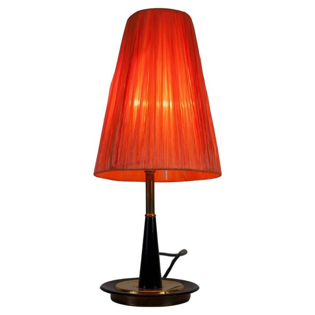 Mid-Century Brass Table Lamp with Plastic Shade, Germany, 1960s For Sale - Image 10 of 10