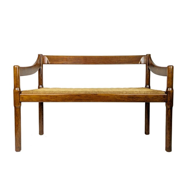 Walnut and Rope Carimate Bench by Magistretti for Cassina, 1963 For Sale - Image 18 of 18