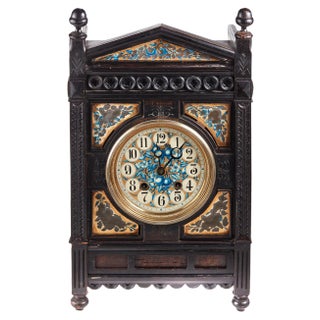 19th Century Victorian Ebonised Aesthetic Movement Mantel Clock For Sale