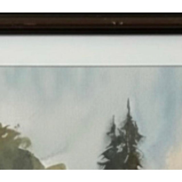 Wood Late 20th Century “Ohanapecosh” Watercolor by Nw Artist Marianne Harlor For Sale - Image 7 of 9