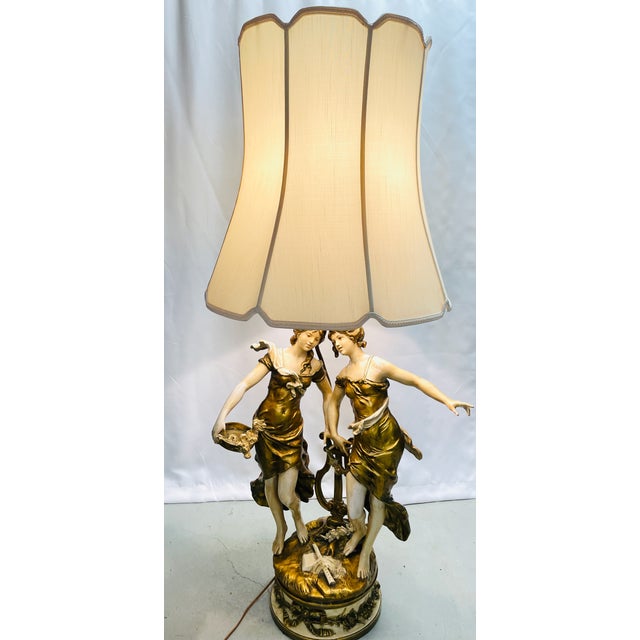 Metal 1920s Art Nouveau Signed Moreau Lamp For Sale - Image 7 of 12