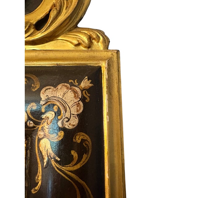 Vintage Black Chinoiserie Giltwood and Ebonized Mirror For Sale - Image 10 of 13