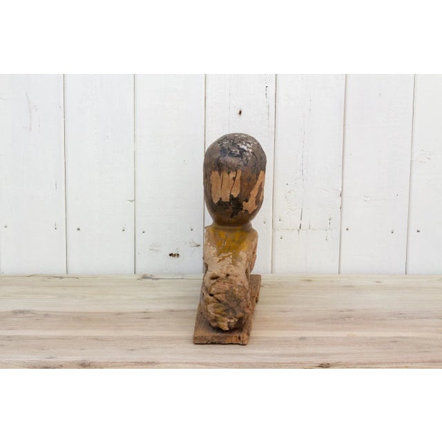 Brown Antique Javanese Folk Carving For Sale - Image 8 of 10