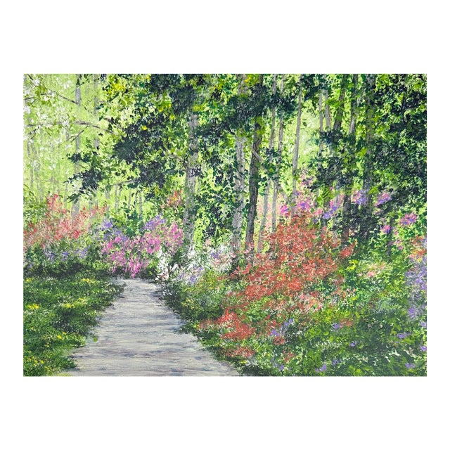 "First Blooms of Spring" Contemporary Original Landscape Painting by Deb Bossert For Sale