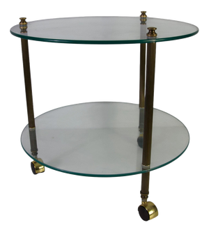 French Brass and Glass Bar Cart, 1950s