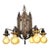 1920s Cast Bronze 6 Light Chandelier With Ladies and Revived Original Finish #2596 For Sale