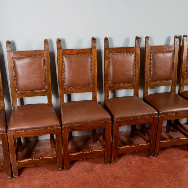 Wooden and Imitation Leather Folder Chairs, Set of 6 For Sale - Image 6 of 18