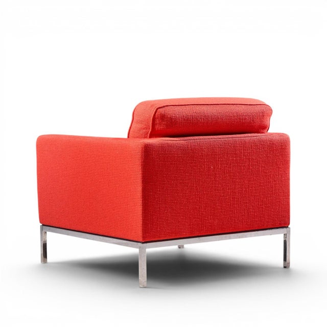 Red Florence Knoll Mid Century Relaxed Cube Club Lounge Chairs - Pair For Sale - Image 8 of 13