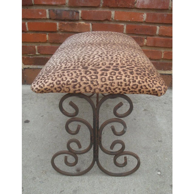 Iron Scroll Bench Spanish Mission Arts and Crafts For Sale In Richmond - Image 6 of 10