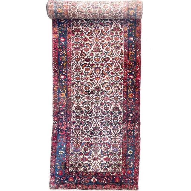 Vintage Runner Full Plush Pile in Iconic Design Rug 3.8 x 19.9 For Sale - Image 11 of 12