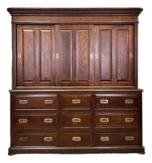 Late 19th Century Solid Quarter Sawn Oak Cabinet