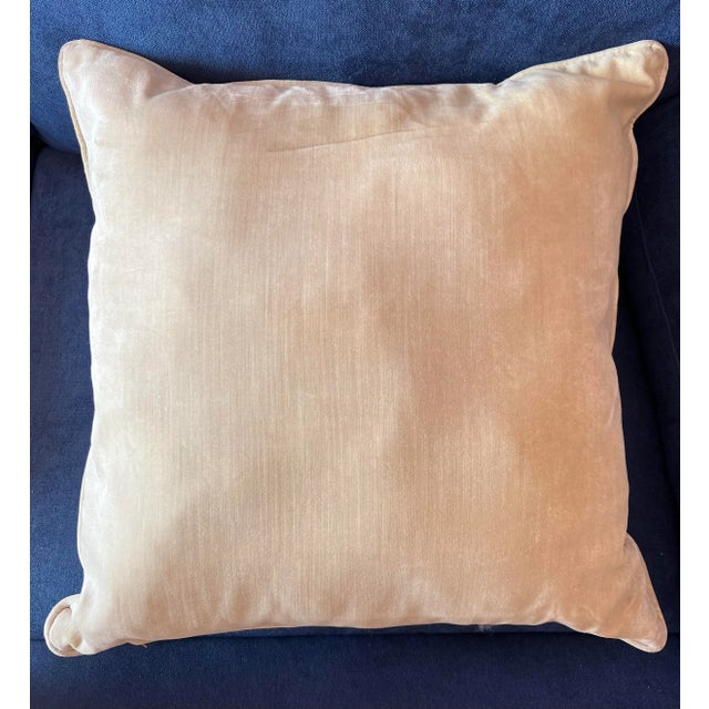 Cream Contemporary Cream Velveteen Pillow For Sale - Image 8 of 8