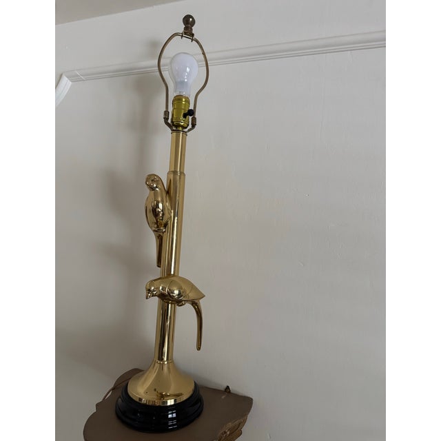 Brass 1970s Rare Frederick Cooper Brass Bird Table Lamp For Sale - Image 8 of 8