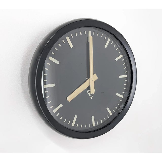 Glass Plastic & Glass Wall Clock attributed to Pragotron, Former Czechoslovakia, 1990s For Sale - Image 7 of 9
