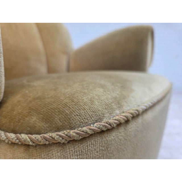 Danish Oak Relax Armchair with Velour Upholstery, 1960s For Sale - Image 15 of 18