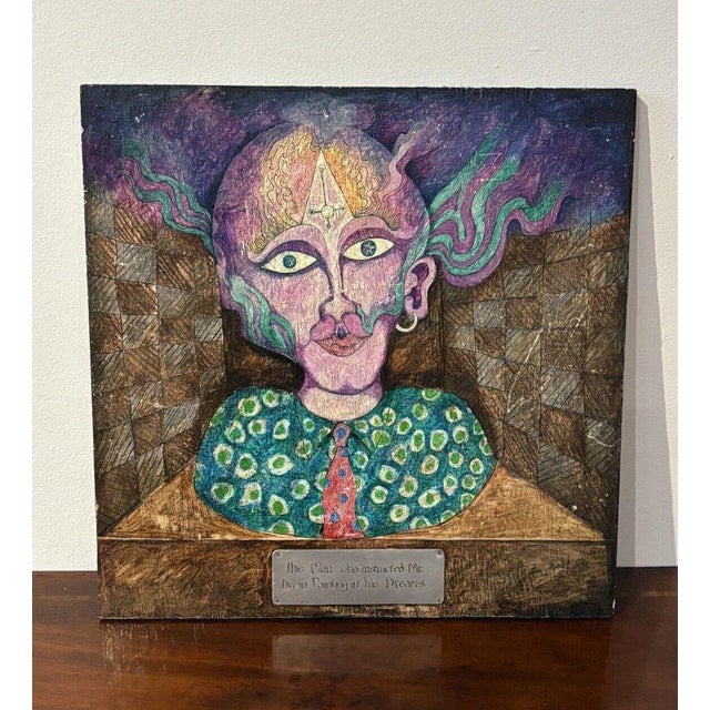 David Grimbleby, The Man That Instructed Mr DG in Painting in His Dreams, 1982, Painting For Sale - Image 6 of 6