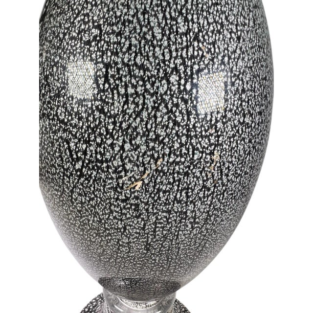 Italian Murano Vase With Very Bright Silver Inclusions For Sale - Image 3 of 8