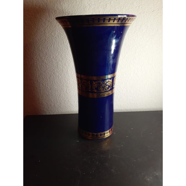 Vintage Royal Bavaria Kpm Germany Cobalt Blue Vase For Sale In Dallas - Image 6 of 6