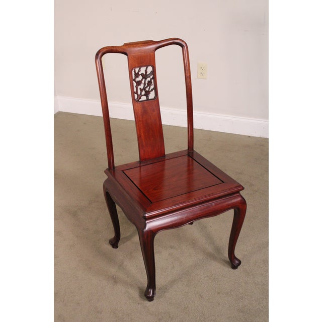 Vintage Chinese Carved Rosewood Set 8 Dining Chairs Chairish