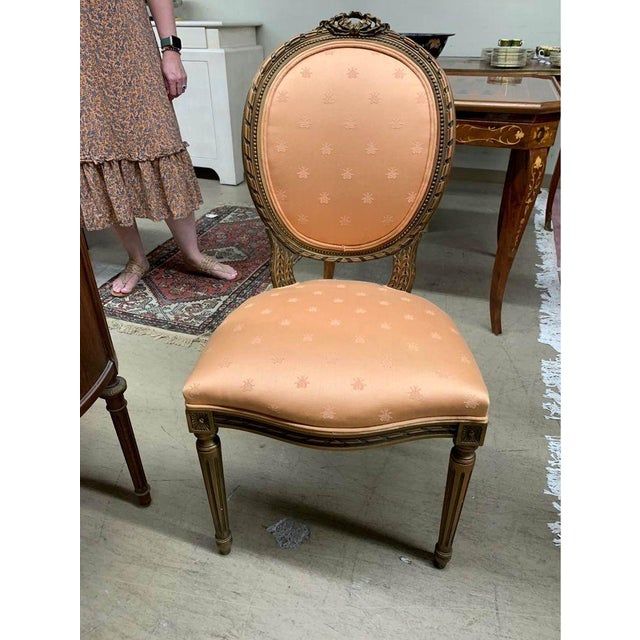 Mid 20th Century Pair of Louis XVI Style Gilt Decorated Side Chairs For Sale In Washington DC - Image 6 of 8