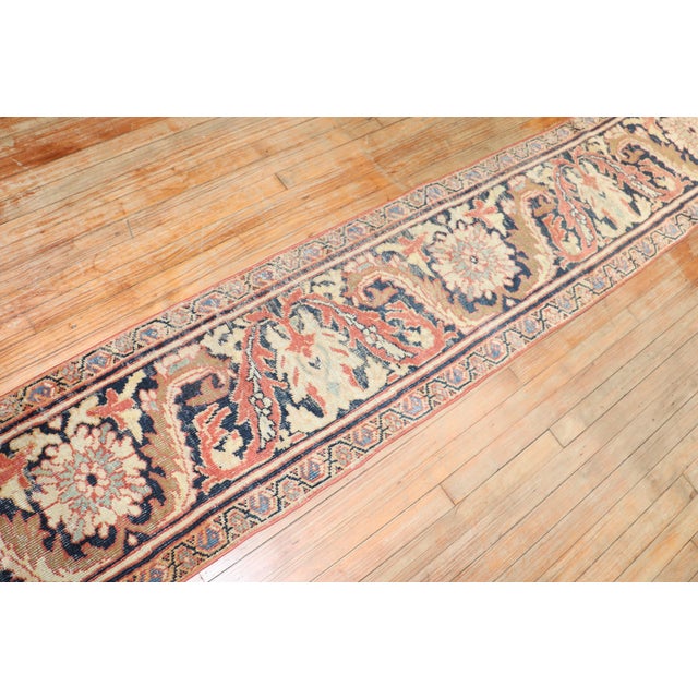 Antique Persian Mahal Fragment Runner - 1'9" x 8'6" For Sale - Image 4 of 9