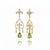 Silver, Gold Fleur de Lis Earrings with peridot and colorless topazes. Vintage Inspired Statement Earrings. Weight: 4.5 gr...